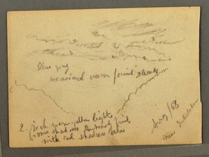 Desenho, Jungfrau coberto de nuvens, Interlaken, Suíça, agosto de 1868 de Frederic Edwin Church