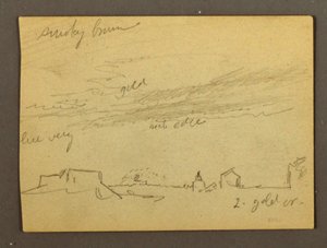 Desenho, Estudo de nuvens sobre edifícios, possivelmente 1868-69 de Frederic Edwin Church