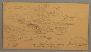 Desenho, Nuvem sobre as colinas, janeiro de 1875 de Frederic Edwin Church