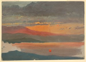 Desenho, Estudos de nuvens ao pôr do sol, 1860-70 de Frederic Edwin Church