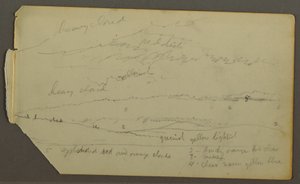Desenho, Estudo de nuvens sobre colinas, possivelmente 1857-58 de Frederic Edwin Church