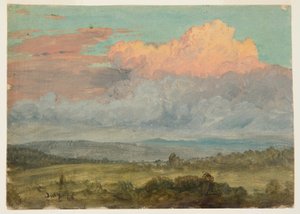 Desenho, Nuvens, Vale do Hudson, Nova Iorque, julho de 1866 de Frederic Edwin Church