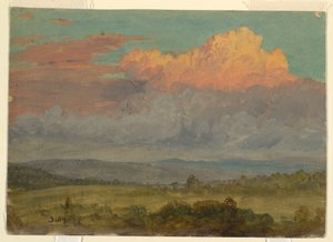 Desenho, Nuvens, Vale do Hudson, Nova Iorque, julho de 1866 de Frederic Edwin Church
