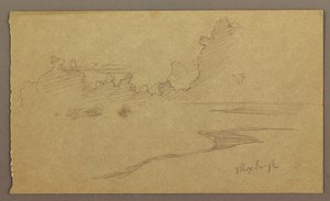 Desenho, Nuvens e Costa, "Bloxburgh", agosto de 1865 de Frederic Edwin Church