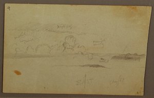 Desenho, Nuvens sobre a cordilheira, 1863 de Frederic Edwin Church