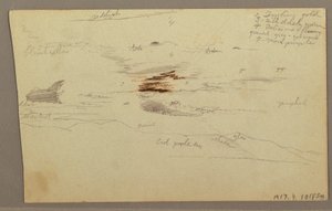 Desenho, Nuvens sobre a cordilheira, 1863 de Frederic Edwin Church