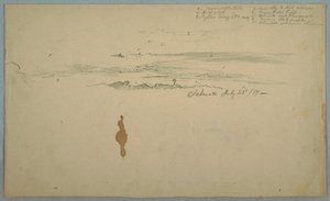 Desenho, Céu nublado sobre colinas delineadas, Equador, 23 de julho de 1857 de Frederic Edwin Church