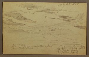 Desenho, Céu nublado sobre o vale, julho de 1863 de Frederic Edwin Church