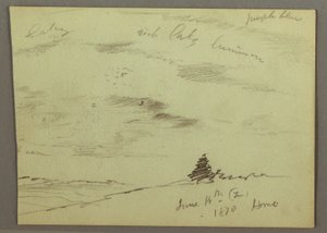 Desenho, Céu nublado, encosta, 1870 de Frederic Edwin Church