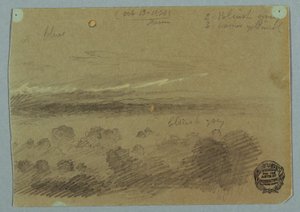 Desenho, Céu nublado sobre as montanhas, 19 de julho de 1866 de Frederic Edwin Church