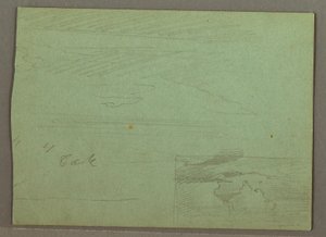 Desenho, Céu nublado sobre o cume, agosto de 1871 de Frederic Edwin Church