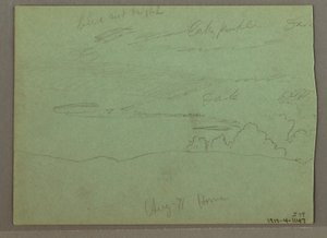 Desenho, Céu nublado sobre o cume, agosto de 1871 de Frederic Edwin Church
