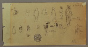Desenho, Esboços de trajes e figuras, possivelmente 1869 de Frederic Edwin Church