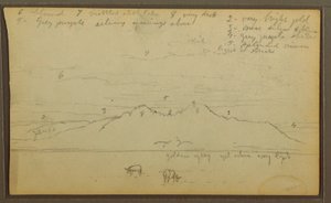 Desenho, Vacas na paisagem; Verso: Bambu, 1857 de Frederic Edwin Church