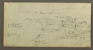 Desenho, Casa abobadada, Casa com escada, fevereiro possivelmente 1868 de Frederic Edwin Church