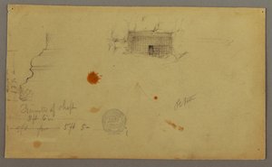 Desenho, Casa abobadada, Casa com escada, fevereiro, possivelmente 1868 de Frederic Edwin Church