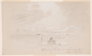 Desenho, Efeito da luz em Jerusalém, 2 de abril de 1868 de Frederic Edwin Church