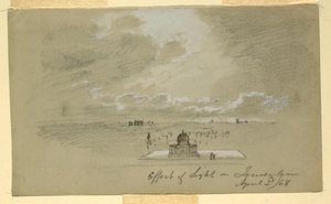 Desenho, Efeito da luz em Jerusalém, 2 de abril de 1868 de Frederic Edwin Church