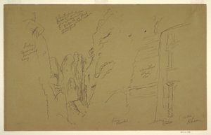 Desenho, El Khasnesh, Petra Jordânia, 26 de fevereiro de 1868 de Frederic Edwin Church