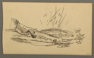 Desenho, Árvore caída, possivelmente 1877 de Frederic Edwin Church