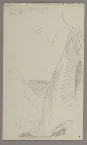 Desenho, Cataratas ao luar, 1858 de Frederic Edwin Church