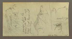 Desenho, Figura montada num camelo, camelo sentado, possivelmente 1868 de Frederic Edwin Church
