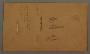 Desenho, Estudos de figuras, Figura num barco, Peixe, possivelmente 1868 de Frederic Edwin Church