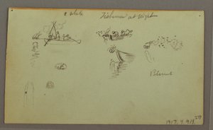 Desenho, Estudos de figuras, burro de carga, barco à vela, possivelmente 1868 de Frederic Edwin Church