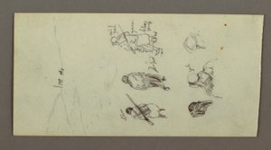 Desenho, Estudos de figuras, Cumeeira, possivelmente 1868 de Frederic Edwin Church