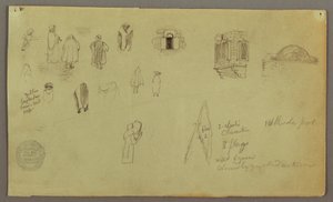 Desenho, Estudos de figuras, Bandeira de janelas, possivelmente 1868 de Frederic Edwin Church