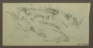 Desenho, Estudo de figura, cadeia de montanhas, possivelmente 1868 de Frederic Edwin Church