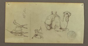 Desenho, Estudos de figuras e camelos, 22 de fevereiro de 1868 de Frederic Edwin Church