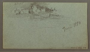 Desenho, Icebergue flutuante, possivelmente em junho de 1874 de Frederic Edwin Church