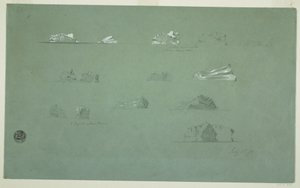 Desenho, Icebergs flutuantes, 1 de julho de 1859 de Frederic Edwin Church