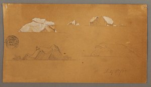 Desenho, Icebergs flutuantes, 5 de julho de 1859 de Frederic Edwin Church