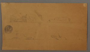 Desenho, Icebergues flutuantes, possivelmente 1859 de Frederic Edwin Church