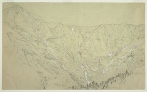 Desenho, Grande Bacia, Monte Katahdin, ca. 1877 de Frederic Edwin Church