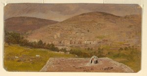 Desenho, Hebron, vista geral, fevereiro de 1868 de Frederic Edwin Church