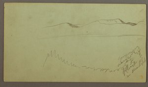 Desenho, Cordilheira através de uma planície, possivelmente 1868 de Frederic Edwin Church