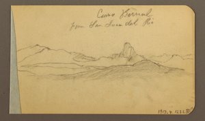Desenho, Cordilheiras e Montanhas, Pico de San Bernal, 1889 de Frederic Edwin Church