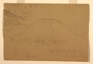 Desenho, Colina do Templo do Sol, Quito, Equador, 23 de junho de 1857 de Frederic Edwin Church
