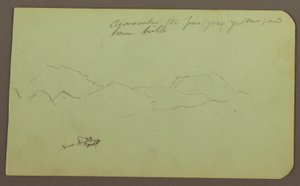Desenho, Colinas, Gado; Verso: Paisagem, 1883 de Frederic Edwin Church