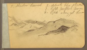 Desenho, Hills; Verso: Cabeça, 1889 de Frederic Edwin Church