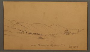 Desenho, Colinas e vale, outubro de 1873 de Frederic Edwin Church