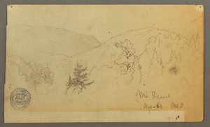 Desenho, Colinas com árvores, 1860 de Frederic Edwin Church