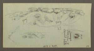 Desenho, Topos de colinas com rochedos, possivelmente 1868 de Frederic Edwin Church