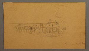 Desenho, Casa e cais, possivelmente 1859 de Frederic Edwin Church