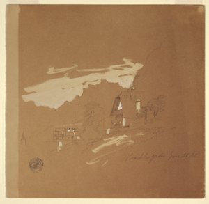 Desenho, Casas perto de Berchtesgaden, Baviera, 26 de julho de 1868 de Frederic Edwin Church