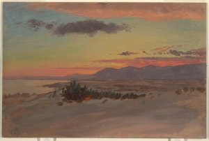 Desenho, Hudson Valley in Winter, Looking Southwest from Olana, 1870-80 de Frederic Edwin Church