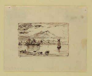 Desenho, Paisagem Imaginária, ca. 1850 de Frederic Edwin Church